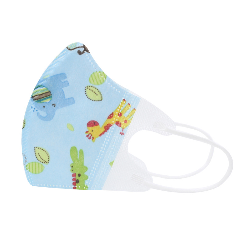 Summer thin breathable children's mask for babies, disposable 3D stereoscopic cartoon cute kids, girls printed blue [Exclusive for foreign trade]