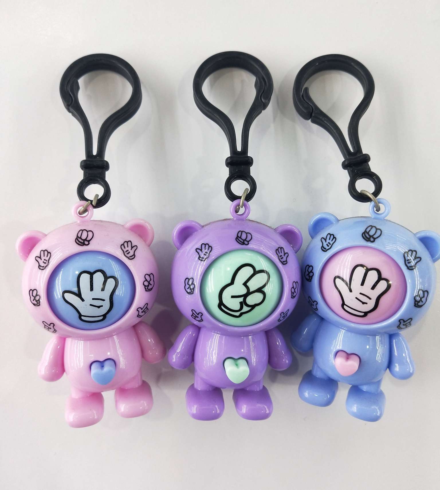 Jianqing Electronic Rock-Paper-Scissors Bear Keychain Pendant Small Pendant Accessory Wholesale 01 Specification image