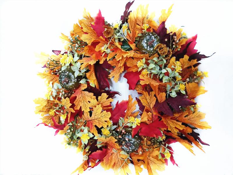 Christmas maple leaf circle holiday decorative artículos fábrica venta directa details Picture