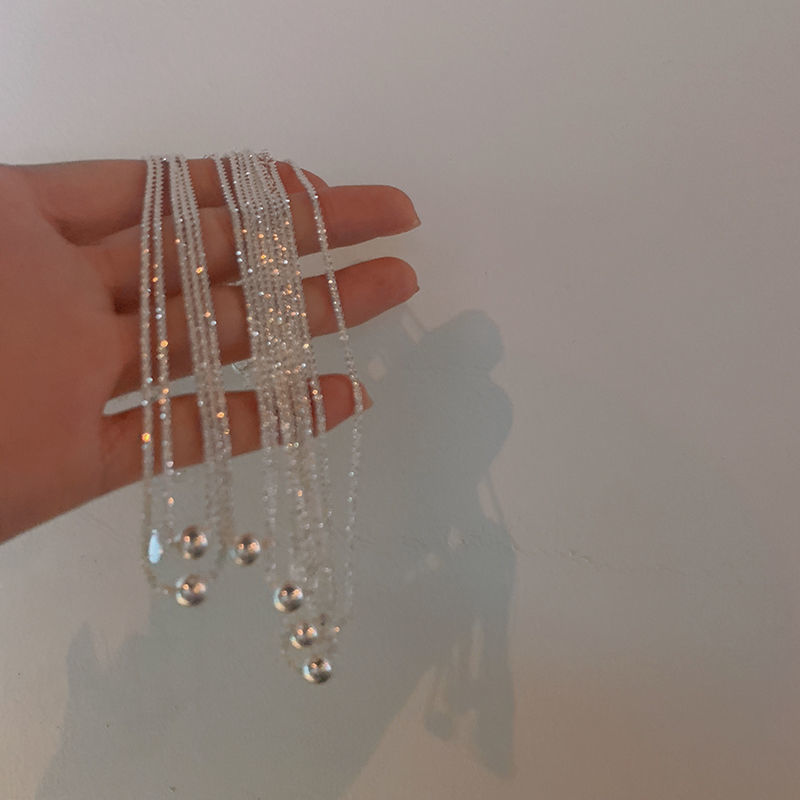 14 - Fashionable letter pearl necklace, light luxury, niche and high-end feel, collarbone chain, Korean style, cold style, Internet celebrity necklace for women detail image 3