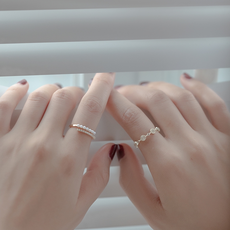 Cat's eye stone ins simple and cold style open ring, a fashionable, individual and niche design index finger ring jewelry for female Internet celebrities Item Picture