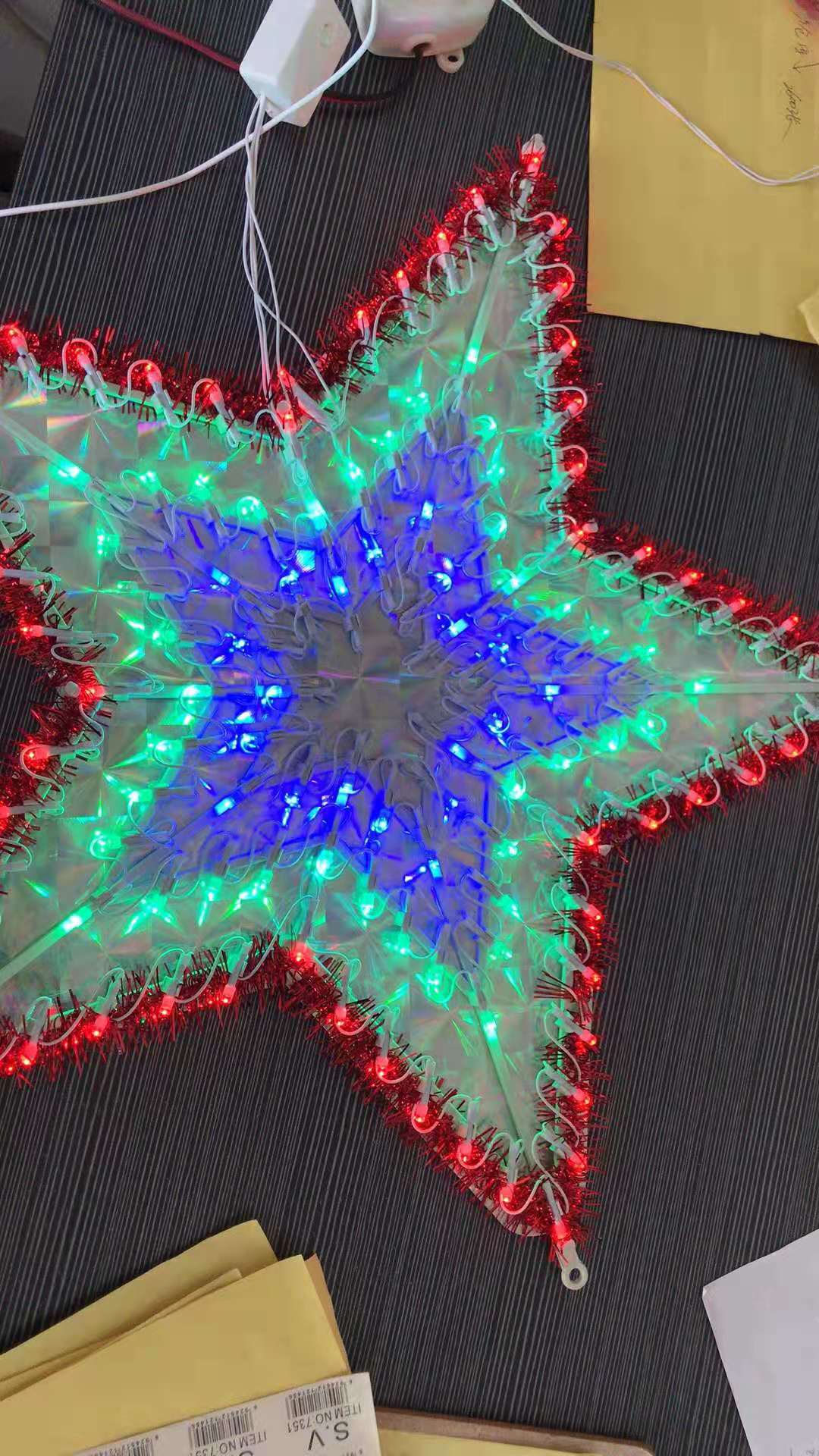Stand Christmas Tree Flower Five Star Sunflower Peacock Each 50 Strings, Bag 11 Specification drawing