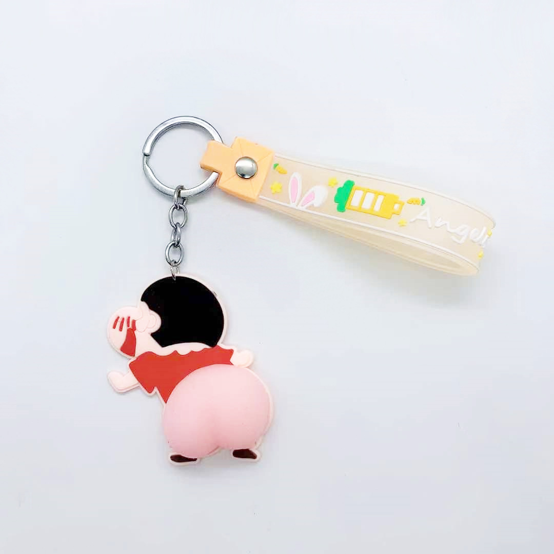 FLY532 Cartoon Japanese funky style action figure funny butt keychain student schoolbag pendant bag pendant
