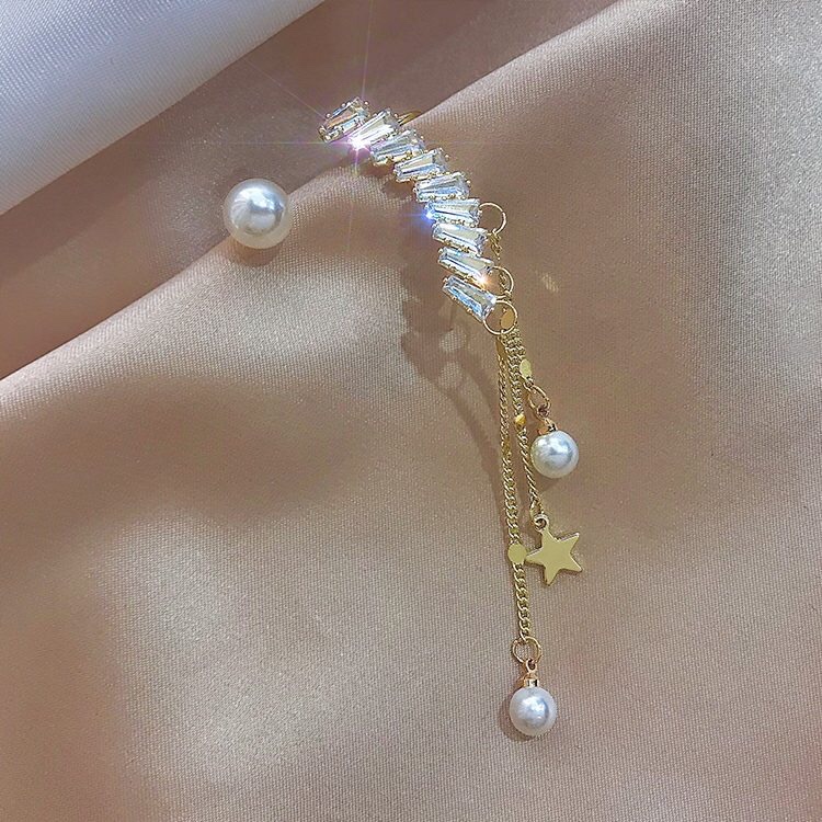 Noble creative classical pearl temperament Princess rhinestone pearl princess earrings