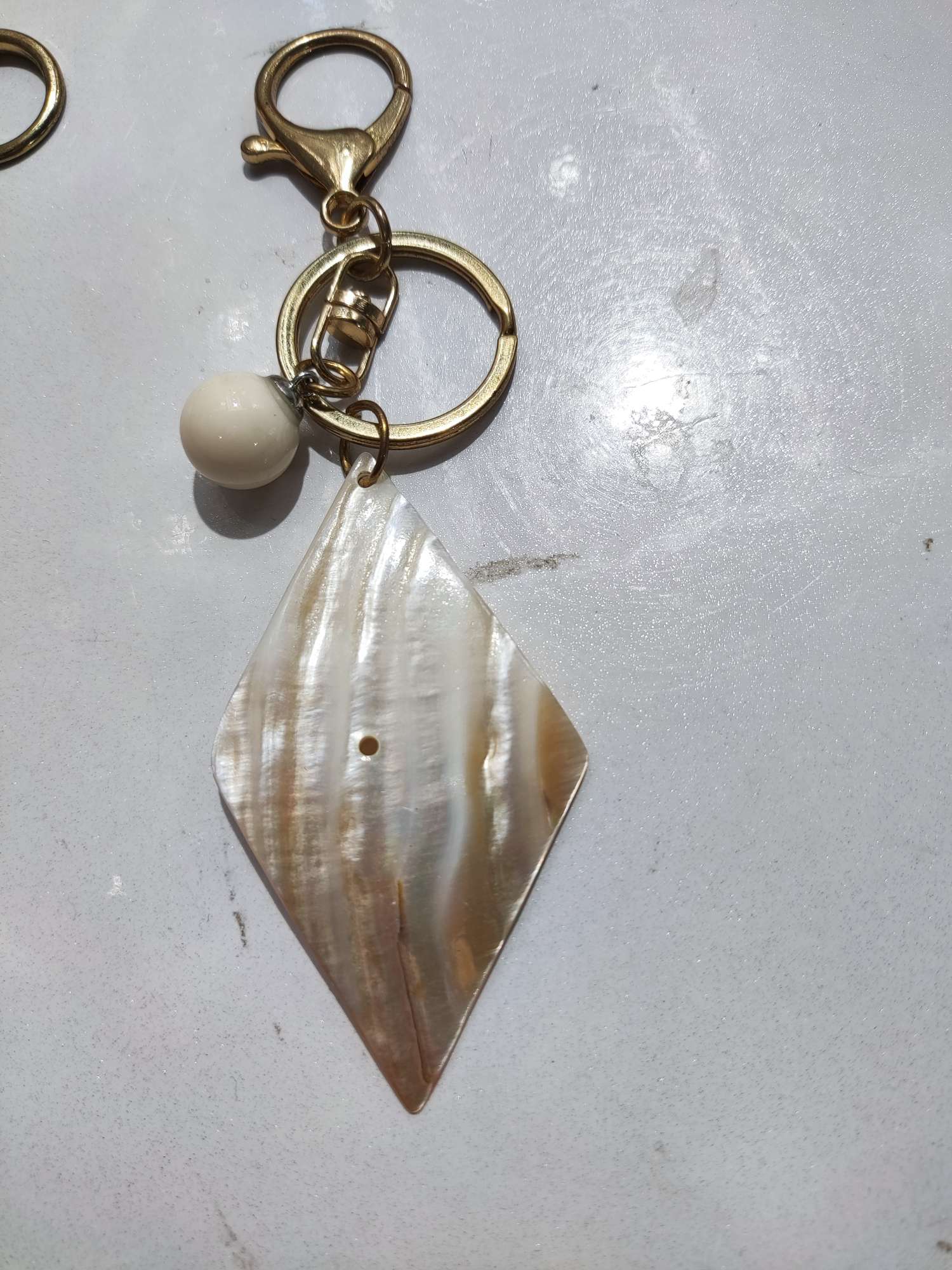 钥匙扣15 天然贝壳钥匙扣圈环海螺钥匙链创意详情图4