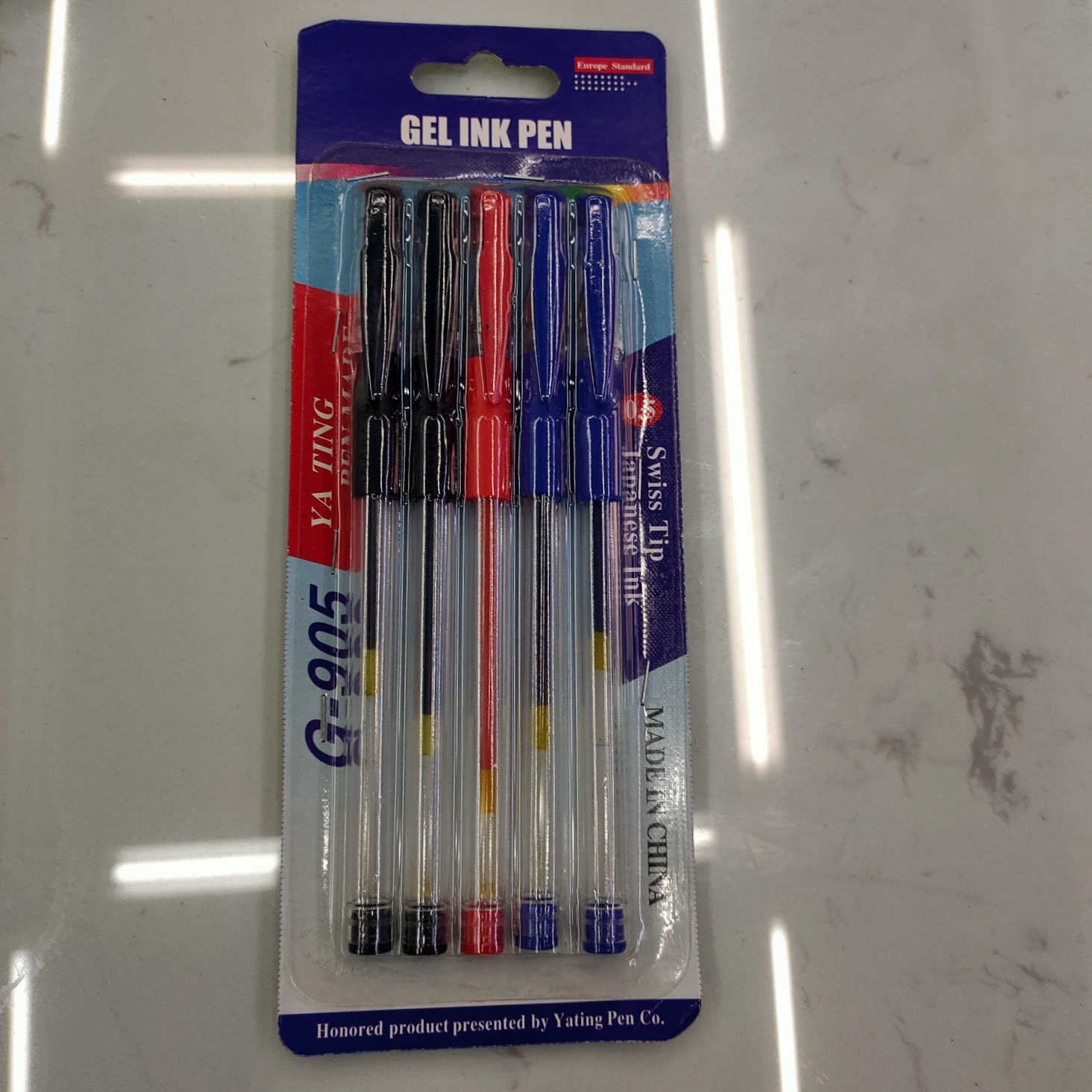 Five gel pen cartridges