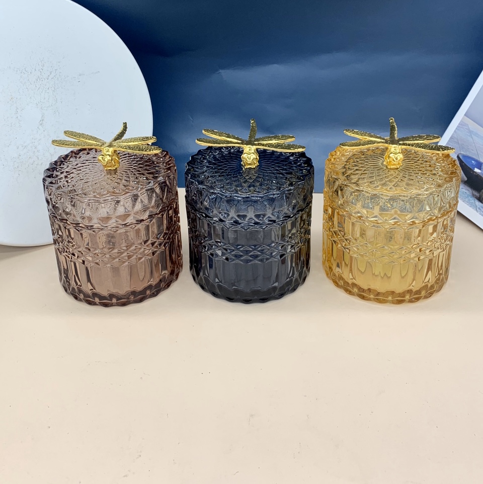 Glass storage jar Storage jar Home decor 9374