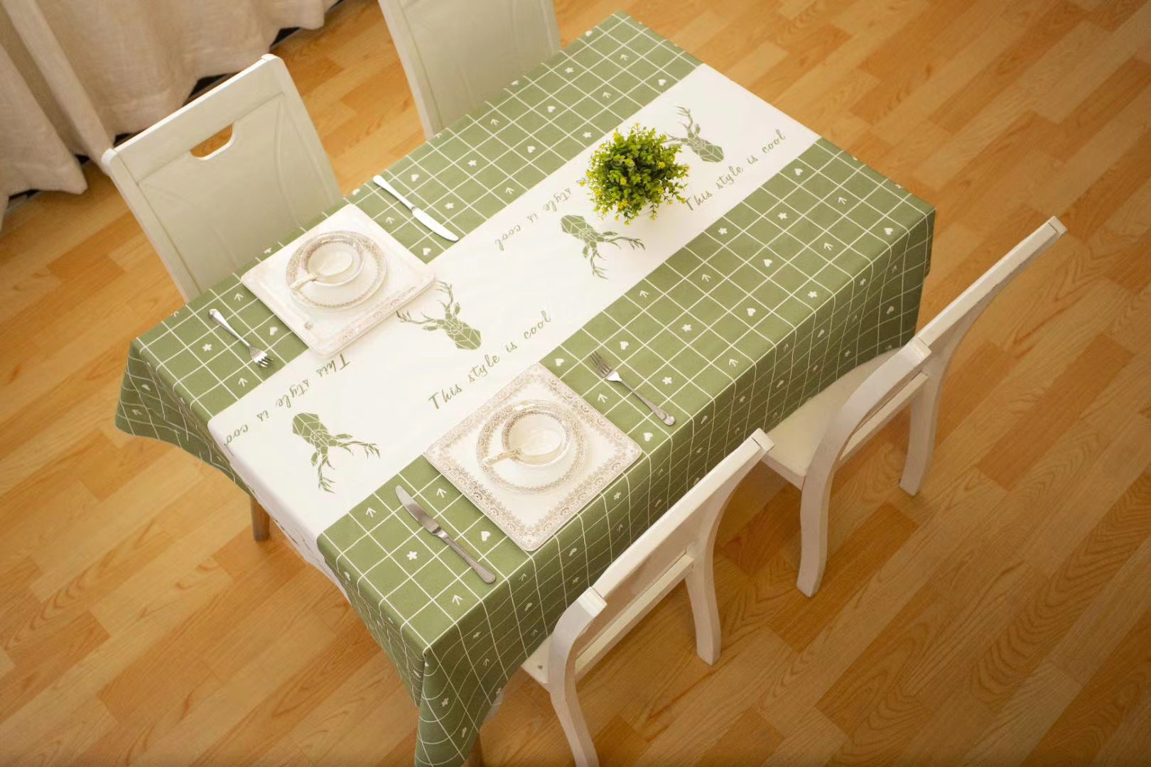 Peva Plaid Tablecloth 137 By 183㎝ undefined