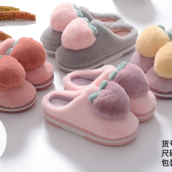 棉拖鞋女家用秋冬天室内保暖家居可爱厚底情侣毛毛绒拖鞋q冬季