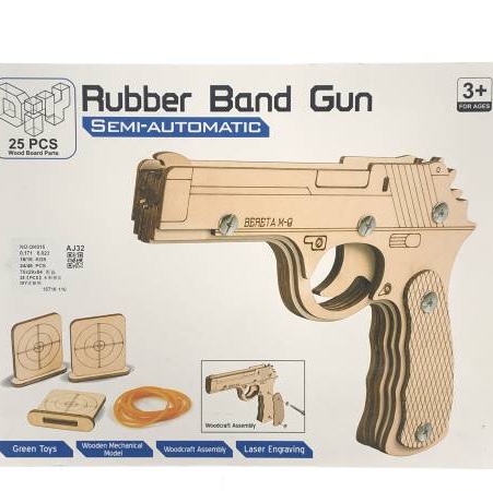OK015 25 [PCS] Wooden assembly
DIY rubber band gun