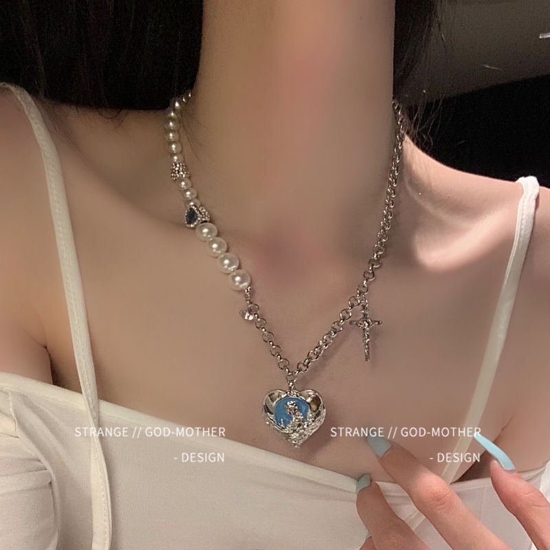 春季蝴蝶项链女c小众2021年新款网红锁骨链设计感颈链甜2021新款项链女夏小众拼接 insAS蝴蝶锁气质