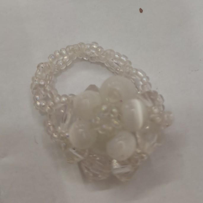 Wear bead female 6/0 m bead niche original design pure handmade lovely fresh floral ring 1165 thumbnail