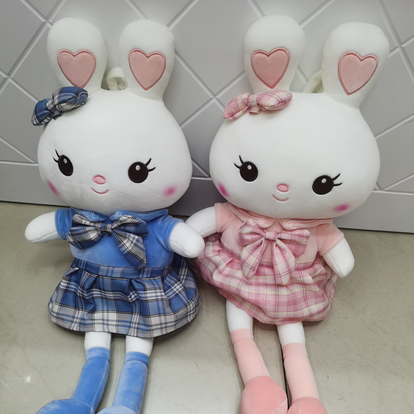 Dream plush toy No. 1 flower skirt 2 color rabbit 85cm cute plush throw pillow doll