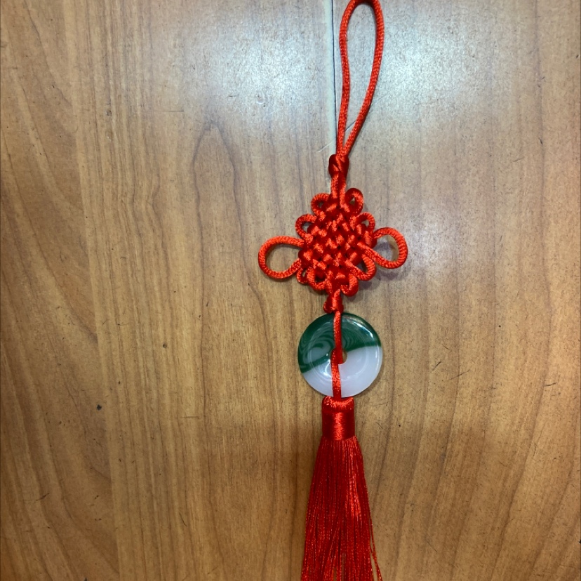 R6 red knot hanging black and white jade buckle