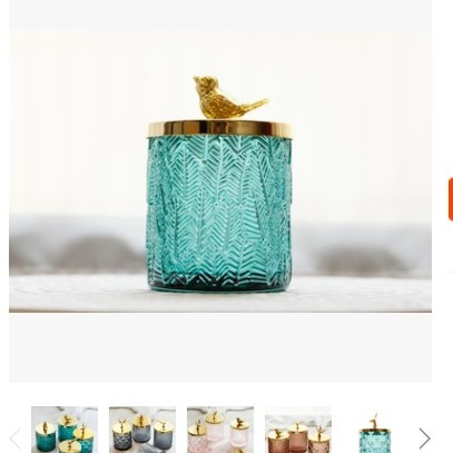Little bird alloy candle cup with lid