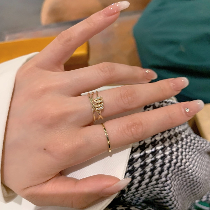 A plain ring, index finger ring, women's niche design, fashionable and individual, cold style, high-end feel ring, women's Instagram trend