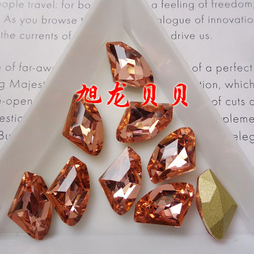 Nail art accessories: Irregular-shaped diamond flat-bottom mixed set, popular online bestseller AB color champagne-colored super sparkling water diamond Japanese nail art accessory 246 Item Picture