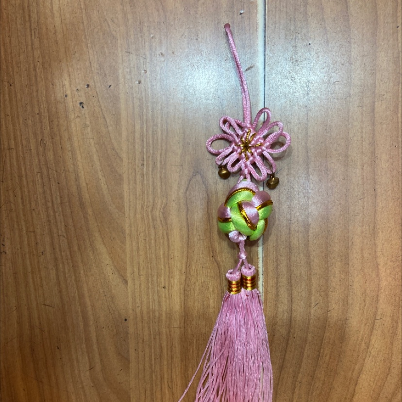 R2 rice knot lucky ball pink yellow hanging bell