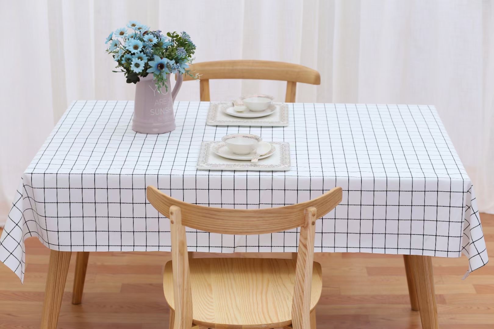 Peva Plaid Tablecloth 137 By 183㎝ Specification drawing