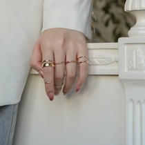Premium sense set combination Ring Cold wind ins Hip index finger ring female plain ring opening personality