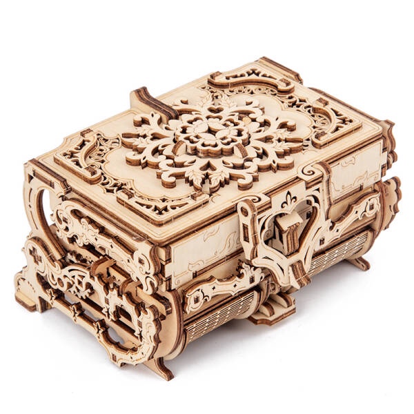 WD2115G wooden antique jewelry box