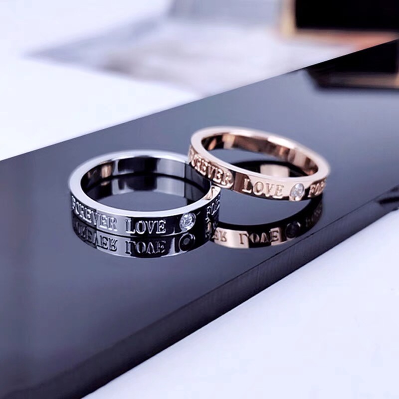 Titanium steel ring, women's index finger, men's trendy couple, fashionable, individual, light luxury, Japanese and Korean version