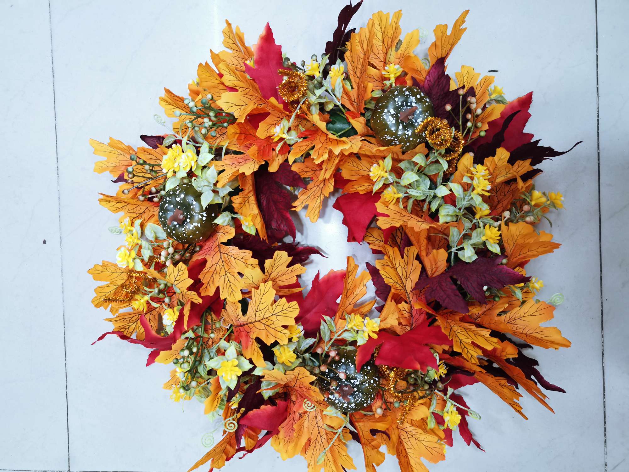 Christmas maple leaf circle holiday decorative artículos fábrica venta directa detail image 6
