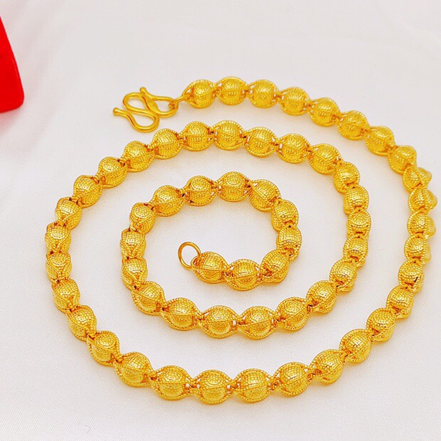 Sand face beads men's necklace 60cm