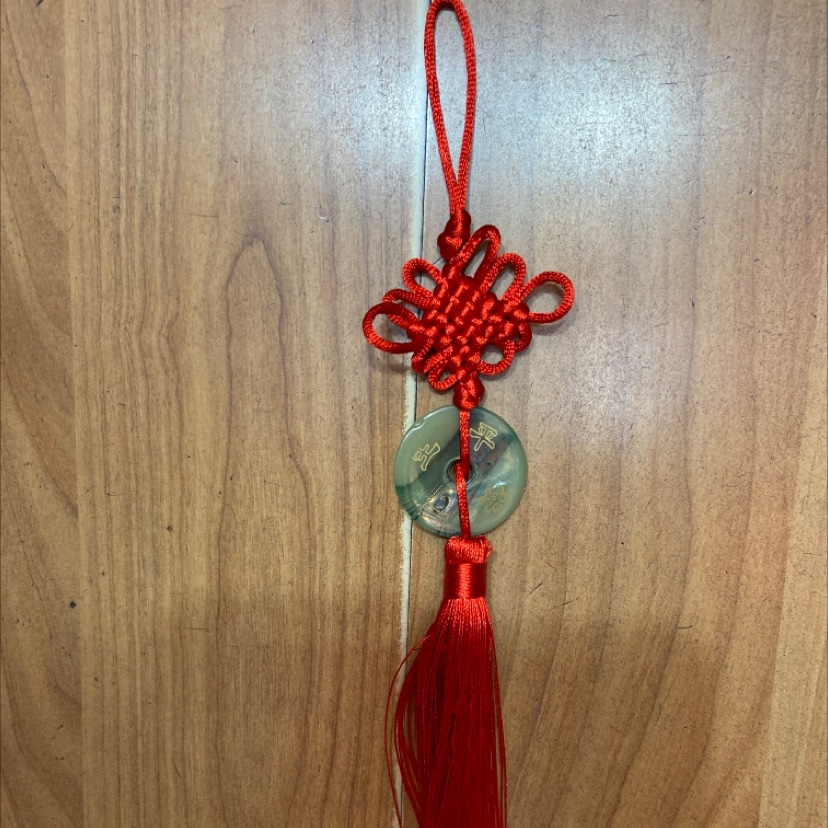 R6 plate red knot hanging large life peace jade buckle