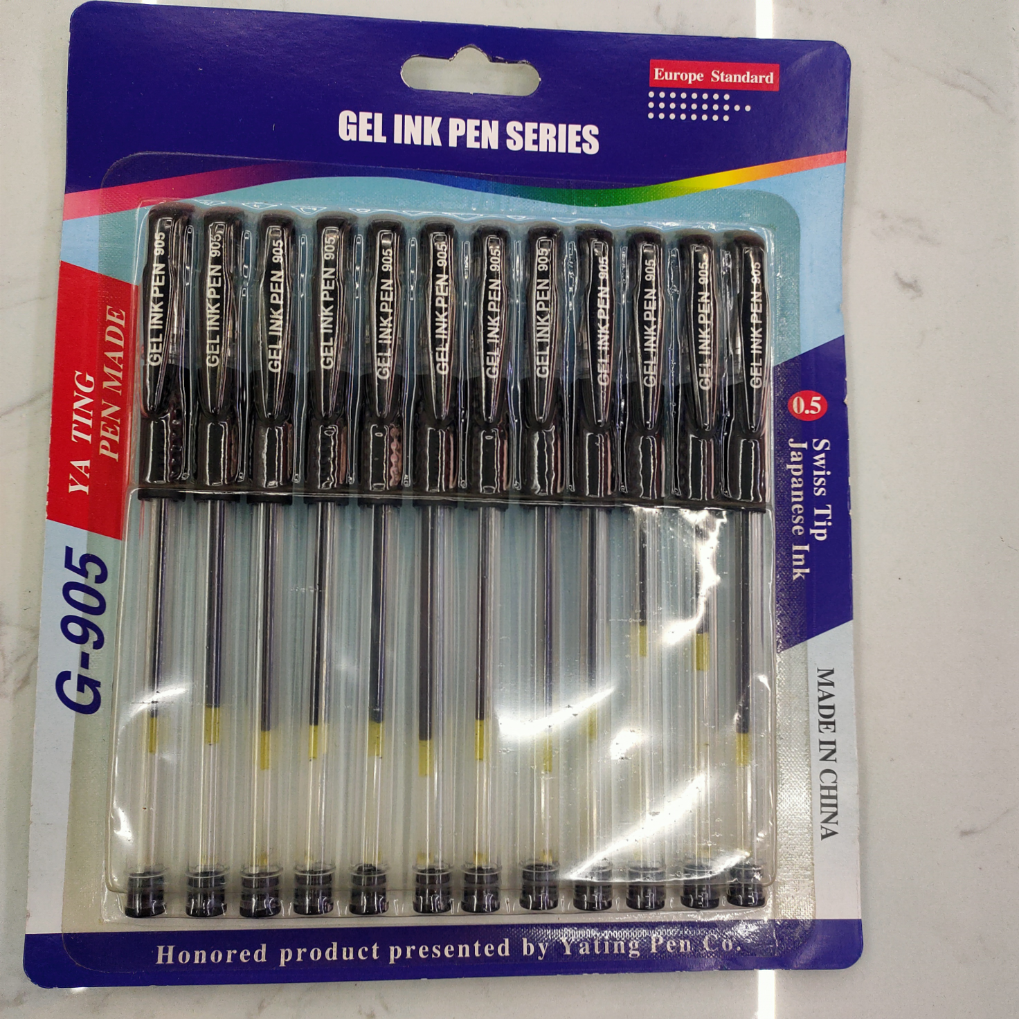 905,10 black gel pen suction cards
