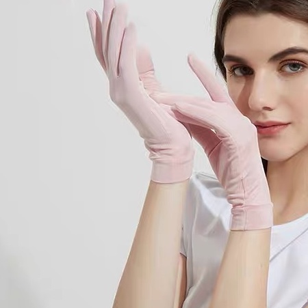 Silk sunscreen gloves Thin women's summer ice silk UV protection silk long cycling breathable ice sleeve