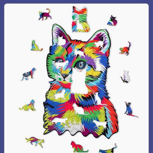 WD2114Y wooden seven-color irregular-shaped jigsaw puzzle white box + fiberboard wooden box