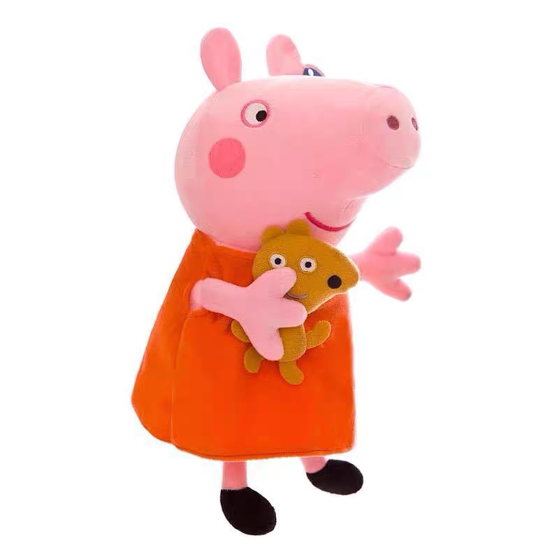 Piggy plush toy Paige action figure George doll Children's pink oversized doll family of four set 28