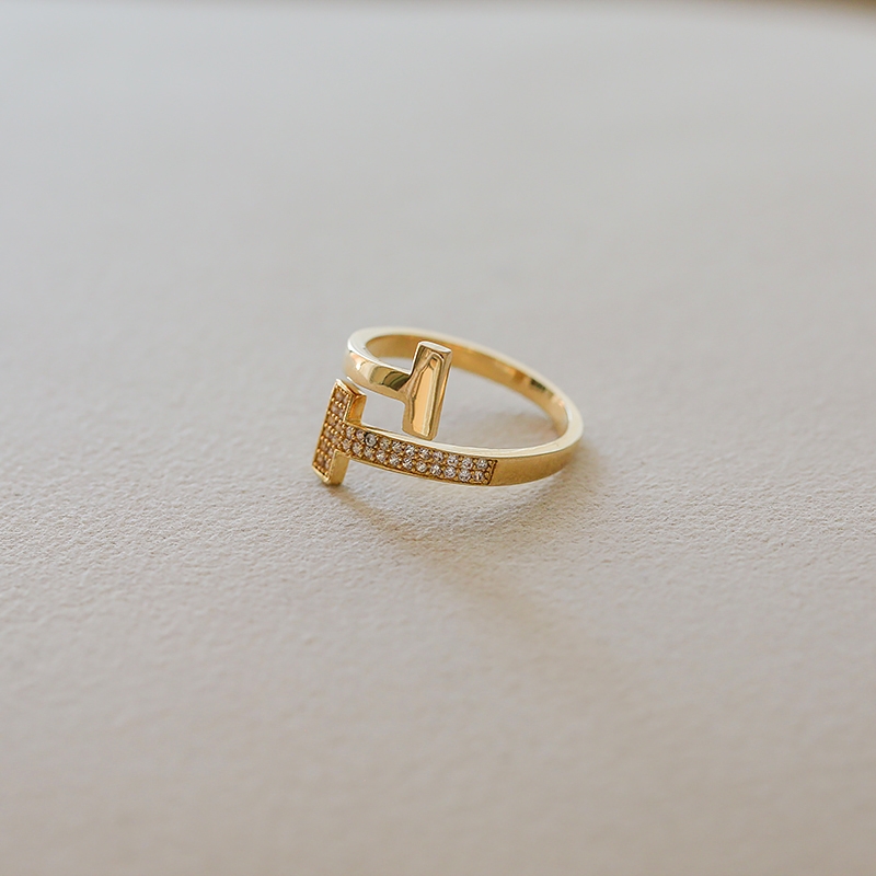 Open index finger ring net red fashion personality ring female Instagram fashion niche design light luxury vegan ring