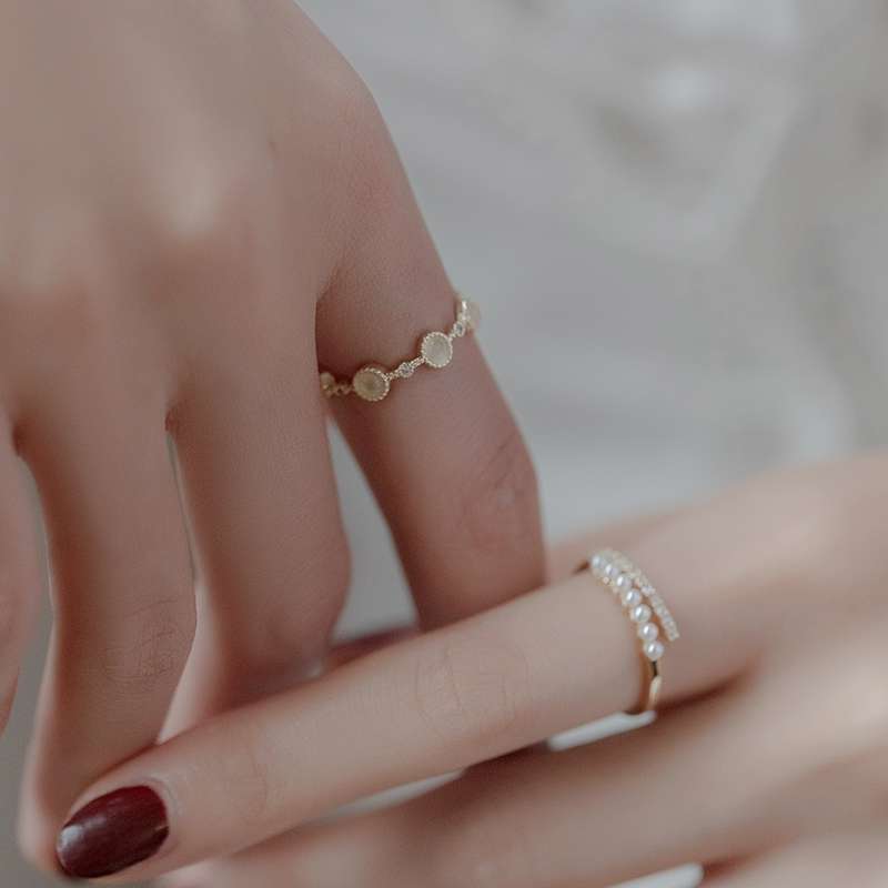 Cat's eye stone ins simple and cold style open ring, a fashionable, individual and niche design index finger ring jewelry for female Internet celebrities Specification image