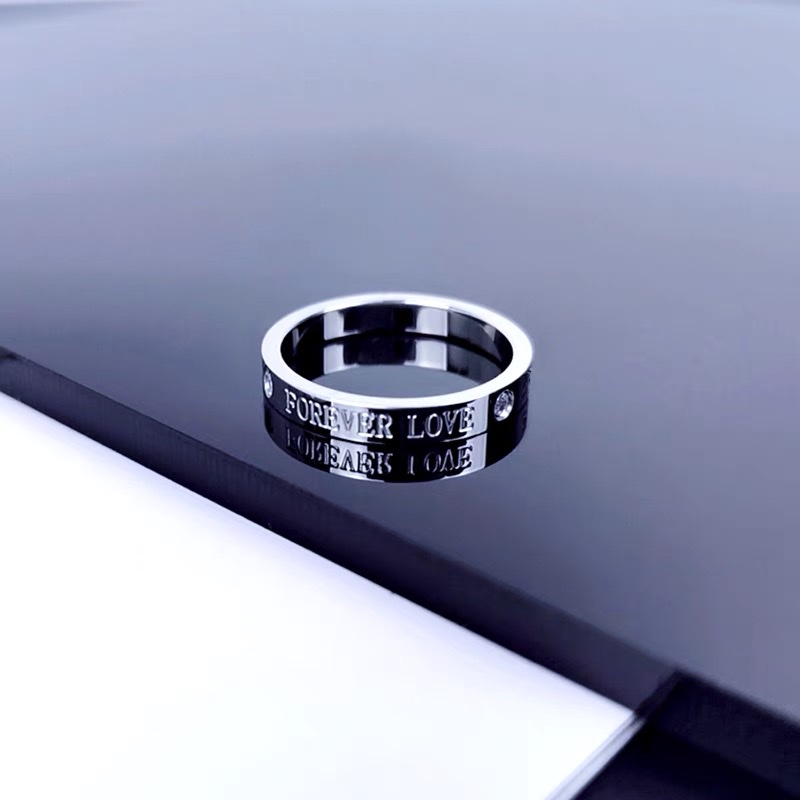 Titanium steel ring, women's index finger, men's trendy couple, fashionable, individual, light luxury, Japanese and Korean version details Picture