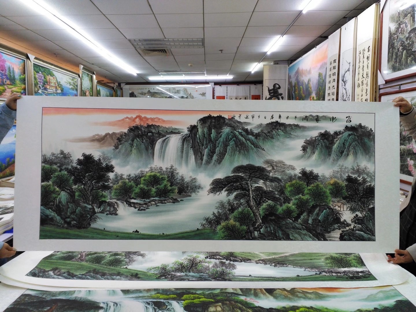 Three-foot scroll landscape printing: Good fortune ahead, Chinese painting, decorative painting 3 detail image 2