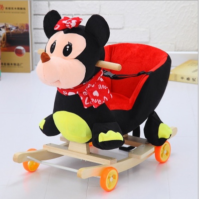 Children's rocking chair rocking horse toy baby rocking car Solid wood horse rocking horse girl baby household plush