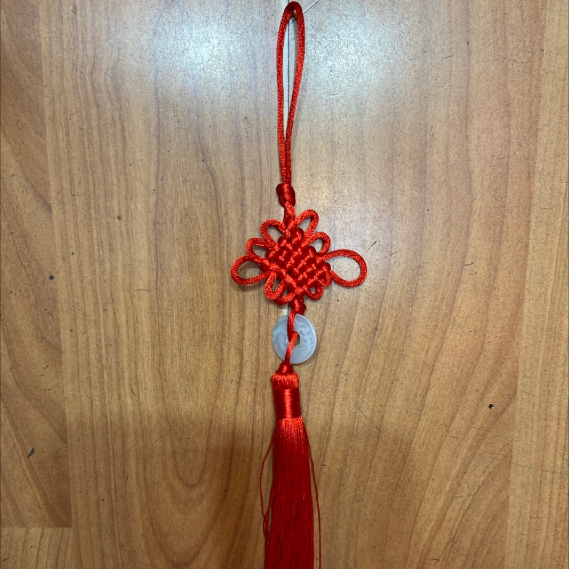 R6 plate red knot hanging small white jade buckle