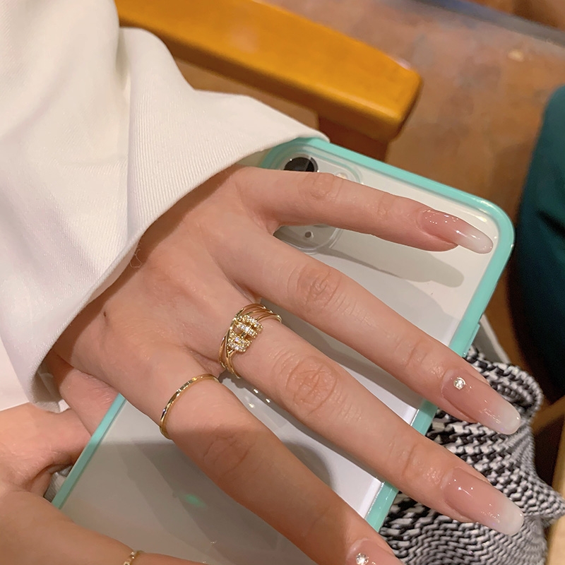 A plain ring, index finger ring, women's niche design, fashionable and individual, cold style, high-end feel ring, women's Instagram trend details Picture