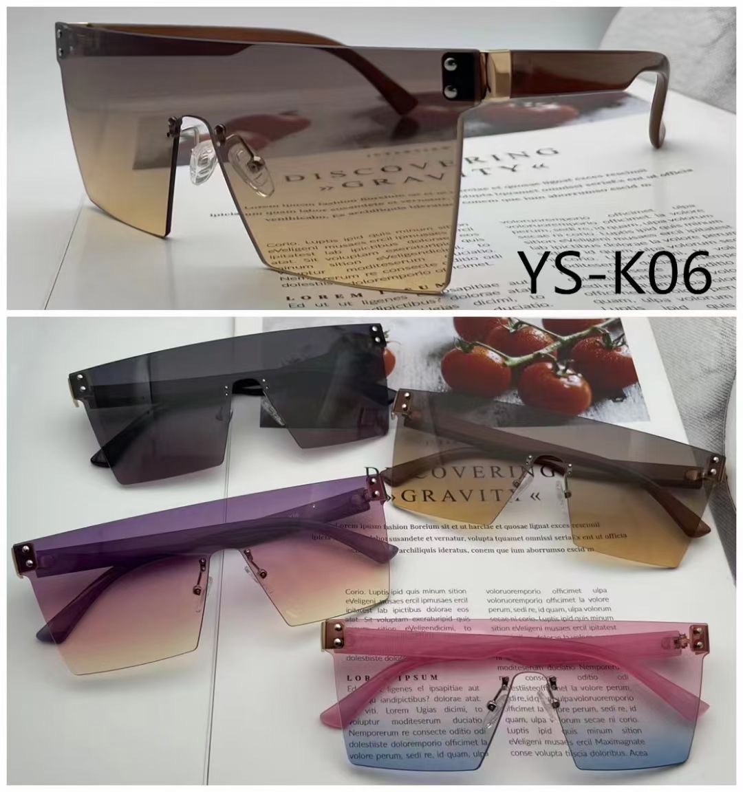 Retro and fashionable sunglasses for women, new Korean-style sunglasses for women, making the face asymmetrical and slimming details Picture