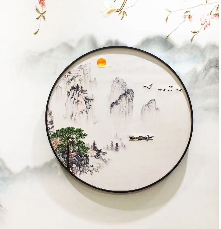 新款客厅背景墙布壁布沙发背景床背景新中式现代轻奢产品图