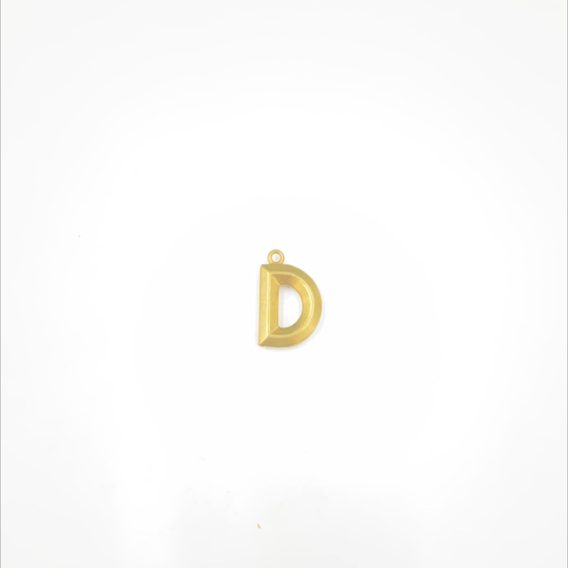 Cast copper letter D word a hang