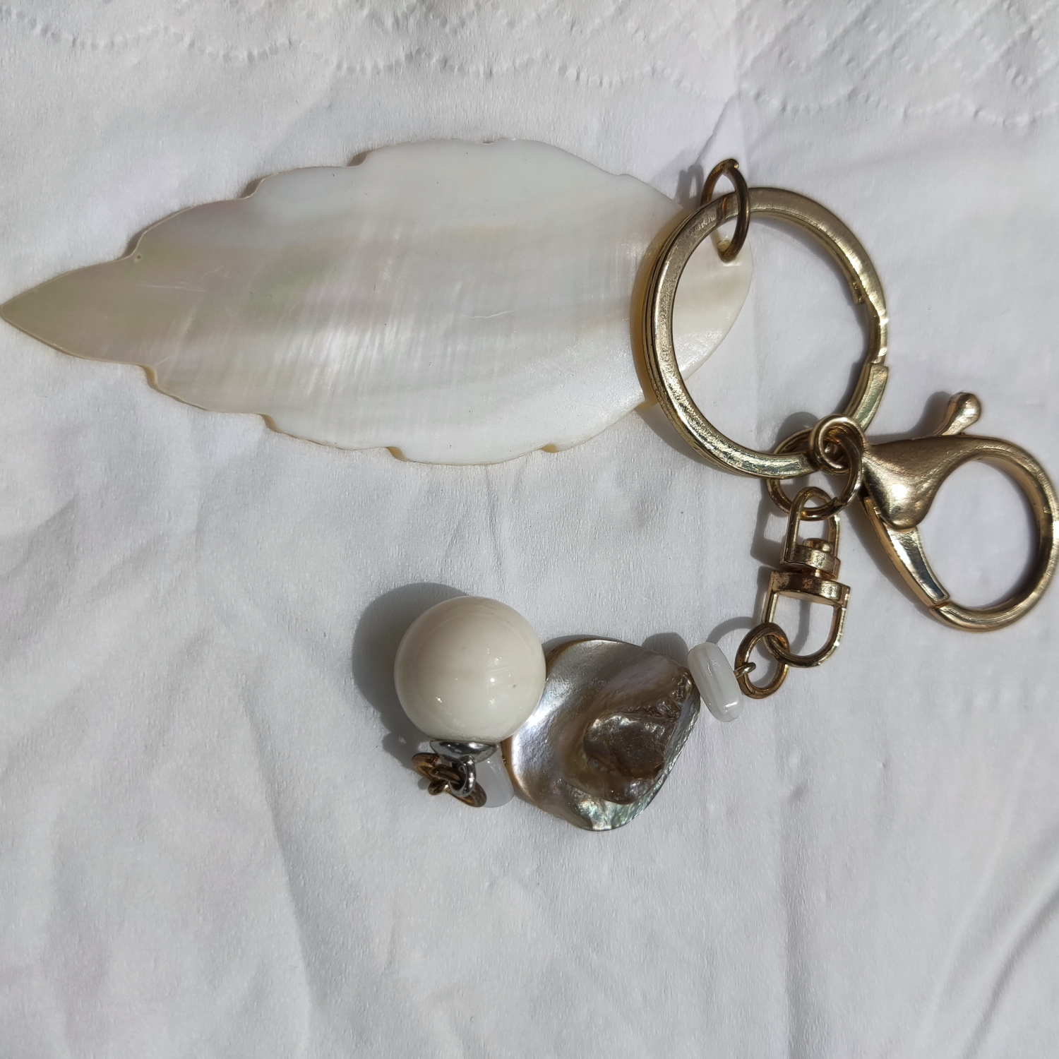 钥匙扣15 天然贝壳钥匙扣圈环海螺钥匙链创意图