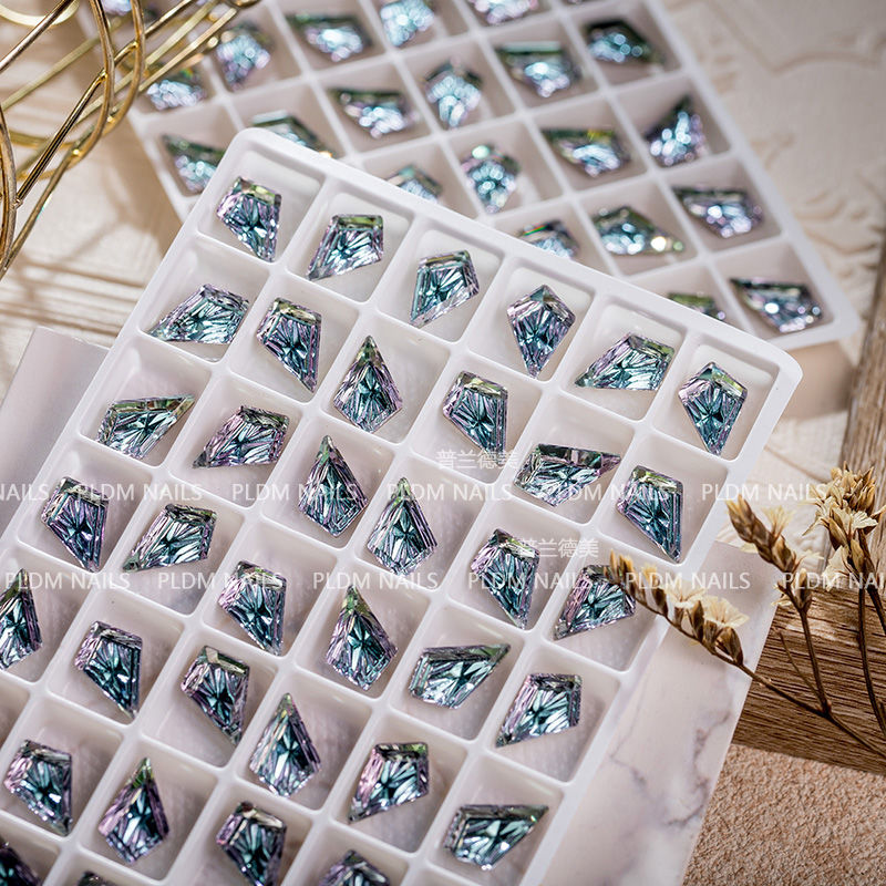 Nail art accessories: Irregular-shaped diamond flat-bottom mixed set, popular online bestseller AB color champagne color super shiny water diamond Japanese nail art accessory 385
