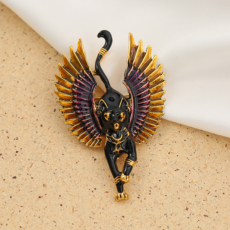 Animal brooch, ancient Egyptian oil-dripping t statue brooch, Sphinx cute and creative brooch Specification image