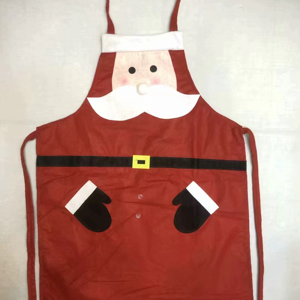 圣诞围裙厨房家用围裙圣诞老人围裙贴花围裙