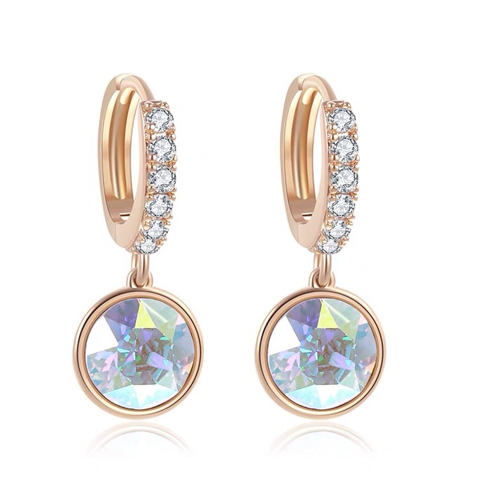Multicolored satellite stone earring