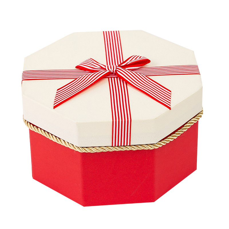 Wedding souvenir candy box, lipstick gift box, packaging box, octagonal Valentine's Day gift box, octagonal box, custom three-piece set Item Picture