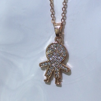 Vintage classic environmental protection collarbone chain necklace Copper micro-inlaid rose gold White gold a70